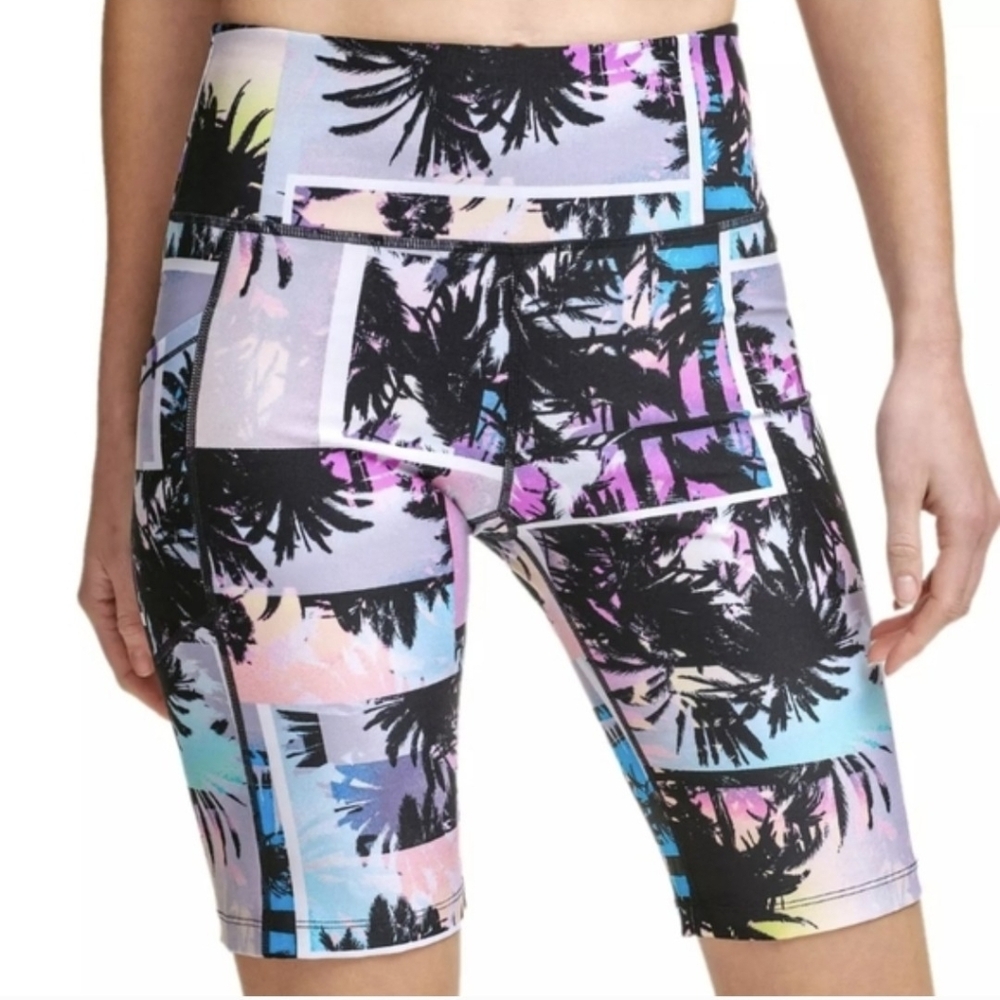 Calvin Klein Multicolor Palm Print Bike Shorts